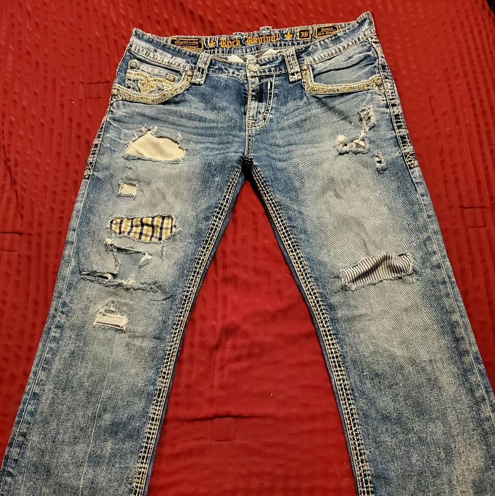 Rock Revival Mens Size 36 'James' Straight Slim